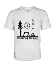 Quarantine And Chill V-Neck T-Shirt tile