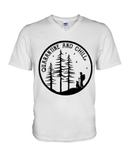 Quarantine And Chill V-Neck T-Shirt tile