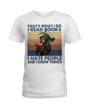 I Read Books I Hate People Ladies T-Shirt tile