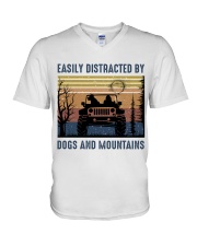 Dogs And Mountains V-Neck T-Shirt tile