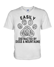 Dogs And Mountains V-Neck T-Shirt tile