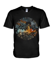 And The World Came Together V-Neck T-Shirt tile