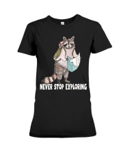 Never Stop Exploring Premium Fit Ladies Tee tile