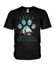 Dogs And Mountains V-Neck T-Shirt tile