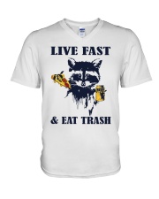Live Fast And Eat Trash V-Neck T-Shirt tile