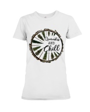 Quarantine And Chill Premium Fit Ladies Tee tile