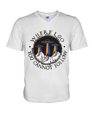 Where I Go You Cannot Follow V-Neck T-Shirt tile