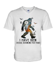 I Have Been Social Distancing V-Neck T-Shirt tile