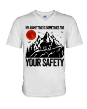 My Alone Time Is Somtimes V-Neck T-Shirt tile