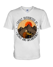 Dogs And Mountains V-Neck T-Shirt tile