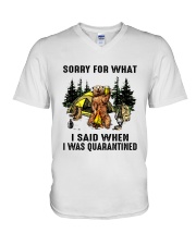 I Was Quarantined V-Neck T-Shirt tile