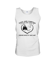 Dogs And Camping Unisex Tank tile
