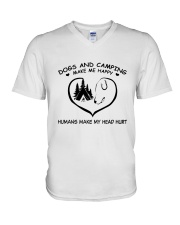 Dogs And Camping V-Neck T-Shirt tile