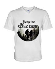 Always Take The Scenic Route V-Neck T-Shirt tile