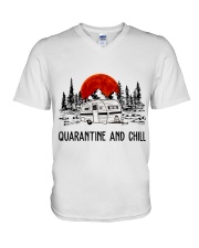 Quarantine And Chill V-Neck T-Shirt tile