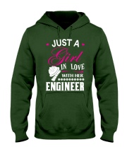 Just a girl in love with her engineer Hooded Sweatshirt front