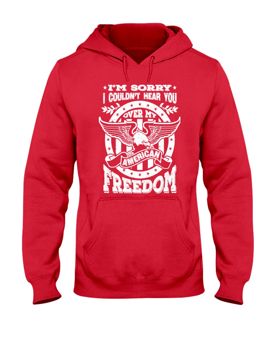Funny Freedom Distressed Hooded Sweatshirt