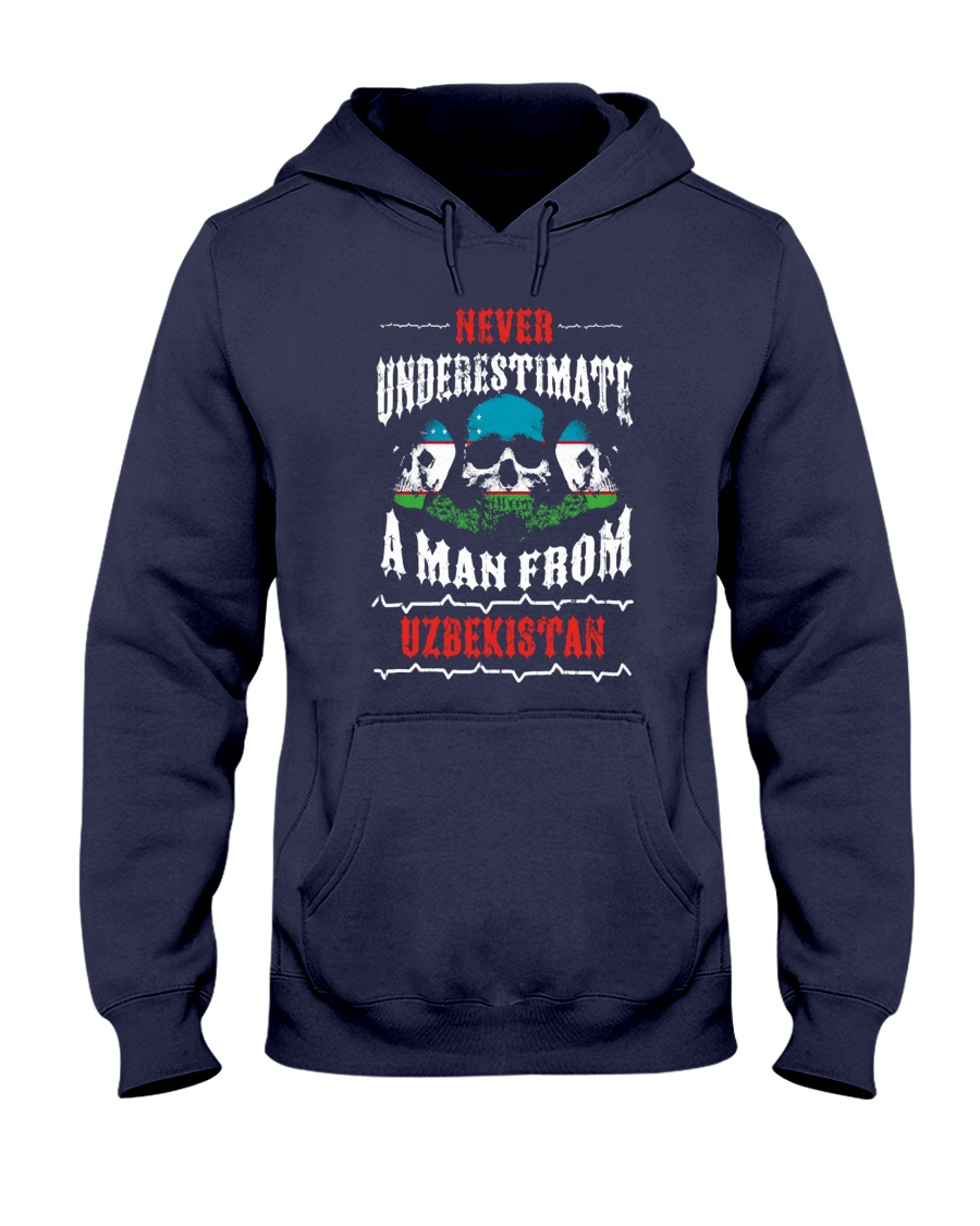never underestimate man UZBEKISTAN Hooded Sweatshirt