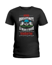 never underestimate man UZBEKISTAN Ladies T-Shirt thumbnail