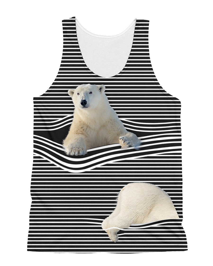 Polar Bear striped All-over Unisex Tank