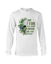 Just a Woman who loves gardening and has tattos Long Sleeve Tee tile