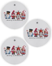 4 CUTE NISSE MERRY CHRISTMAS Circle Ornament (Wood tile