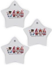 4 CUTE NISSE MERRY CHRISTMAS Star Ornament (Wood) tile