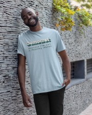Democrat Because I'm Not A Fucking Moron T Shirt Classic T-Shirt apparel-classic-tshirt-lifestyle-front-33