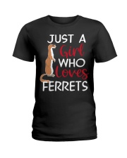 Just A Girl Who Loves Ferrets Cute Mammal An Ladies T-Shirt thumbnail