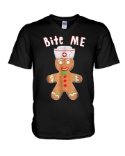 Gingerbread Nurse Christmas V-Neck T-Shirt thumbnail