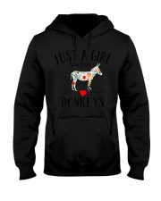 JUST A GIRL WHO LOVES DONKEYS cute funny des Hooded Sweatshirt thumbnail