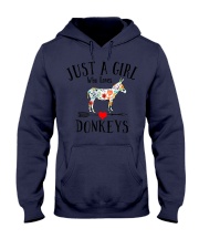 JUST A GIRL WHO LOVES DONKEYS cute funny des Hooded Sweatshirt front