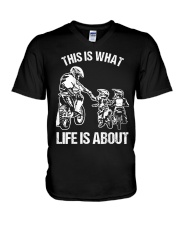 Dirt Bike Dad Motocross Motorcycle FMX B V-Neck T-Shirt thumbnail