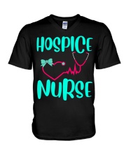 Cute Hospice nurse RN hospice stethoscope V-Neck T-Shirt thumbnail