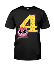 Kids 4th Birthday T-Shirt Girls Owl Pink Classic T-Shirt thumbnail