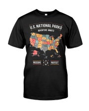 US National Parks Map Preserve Protect Premium Fit Mens Tee thumbnail