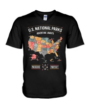 US National Parks Map Preserve Protect V-Neck T-Shirt thumbnail