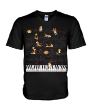 Piano Music Beagle T-Shirt Cute Dog Lov V-Neck T-Shirt thumbnail