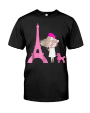 Cute French Paris Eiffel Tower Poodle T-Shirt Classic T-Shirt front