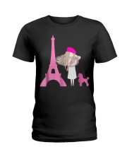 Cute French Paris Eiffel Tower Poodle T-Shirt Ladies T-Shirt thumbnail