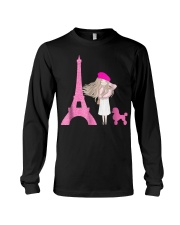 Cute French Paris Eiffel Tower Poodle T-Shirt Long Sleeve Tee thumbnail