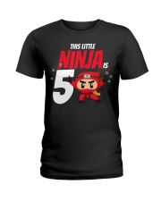 Kids 5th Birthday Boys Ninja Martial Art Ladies T-Shirt thumbnail