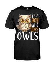 Just a Boy Who Loves Owls Cute Owl Gift Classic T-Shirt thumbnail