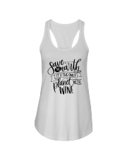 Wine shirt sayings Ladies Flowy Tank tile