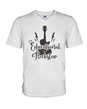 Teacher shirt V-Neck T-Shirt tile