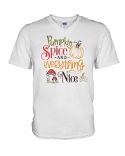 Autism pumpkin shirt V-Neck T-Shirt tile
