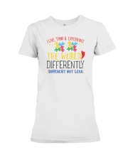 I live Think autism t shirts Premium Fit Ladies Tee tile