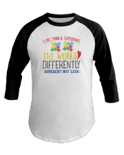 I live Think autism t shirts Baseball Tee tile