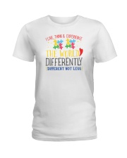 I live Think autism t shirts Ladies T-Shirt tile