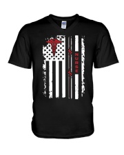 US FLAG NURSE T SHIRT V-Neck T-Shirt tile